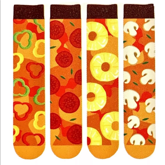 Funky Socks Boxed Pizza Printed Mens Crew Socks Pack Of 4 One Size - Picture 13 of 13